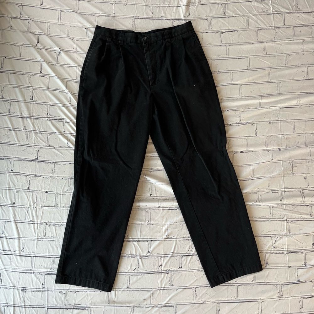 Dockers Men’s Black Straight Leg Pants Workwear Casual Stretch 34X32 Chino Y2K